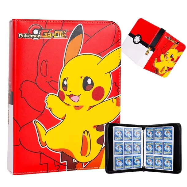 Album Pokemon 400 kart Pikachu Czerwony Segregator Etui zamek