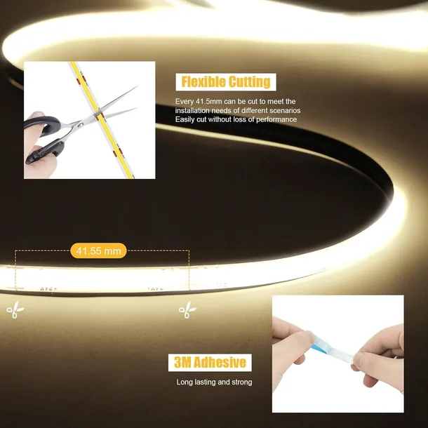 tasma-led-cob-2m-4000k-24v-sciemnialna-z-pilotem-moc-1-w
