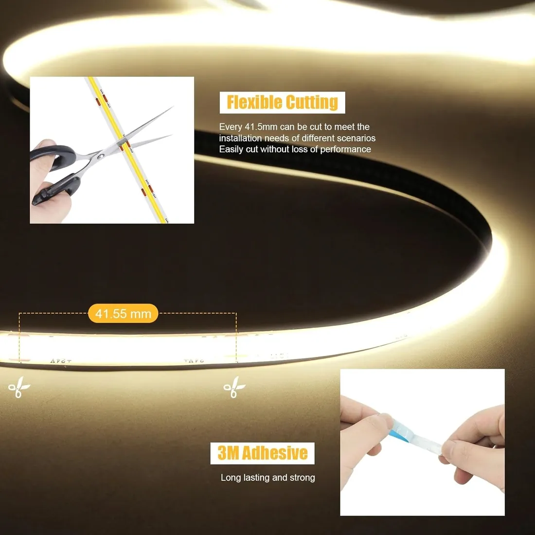 tasma-led-cob-2m-4000k-24v-sciemnialna-z-pilotem