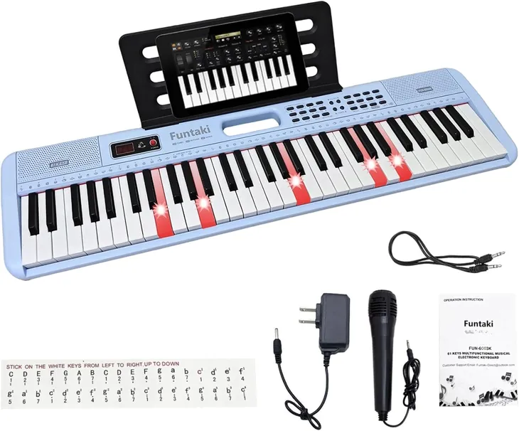 KEYBOARD PIANINO 61 KLAWISZY PODŚWIETLANE USB MIDI