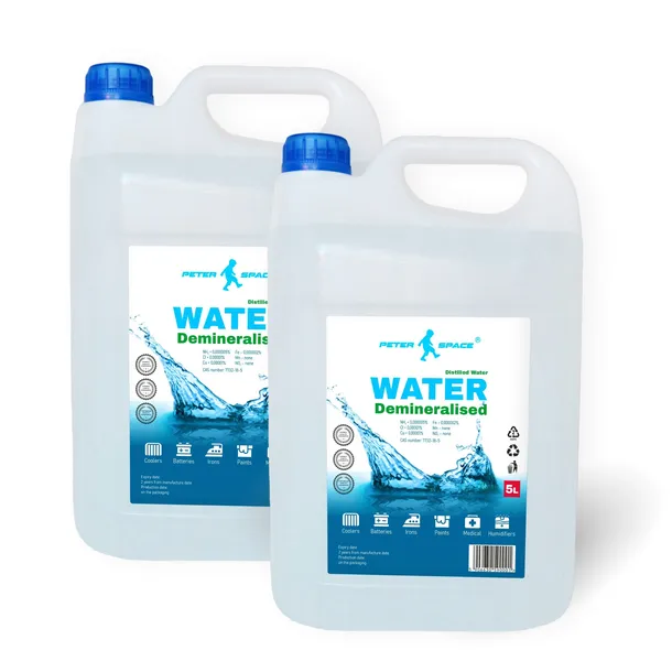 Woda destylowana demineralizowana ultra czysta 2x5l duopack Peter Space