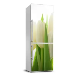 okleina-naklejka-fototapeta-lodowke-biale-tulipany
