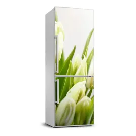 okleina-naklejka-fototapeta-lodowke-biale-tulipany