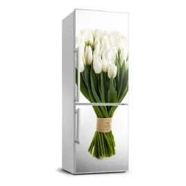okleina-naklejka-fototapeta-lodowke-biale-tulipany