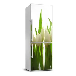 okleina-naklejka-fototapeta-lodowke-biale-tulipany