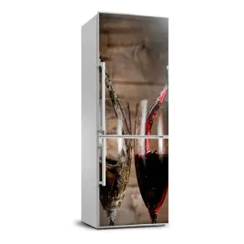naklejka-na-lodowke-wino-w-kieliszkach-na-wymiar