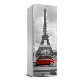 fototapeta-samoprzylepna-lodowke-wieza-eiffla-auto