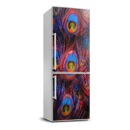 naklejka-fototapeta-na-lodowke-pawie-piora-70x190