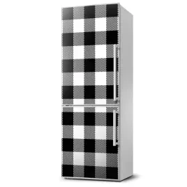 magnes-tapeta-na-lodowke-czarno-biala-krata-60x180