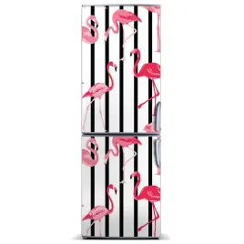 naklejka-magnes-na-lodowke-flamingi-i-paski-60x180