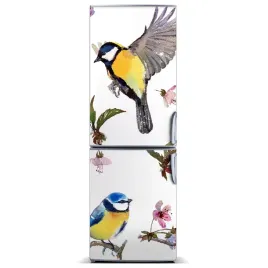 naklejka-magnes-na-lodowke-ptaki-i-kwiaty-60x180