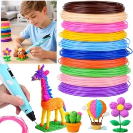 mega-zestaw-filament-wklady-pcl-zapas-do-dlugopisu-3d-10-kolorow-50m-za6148