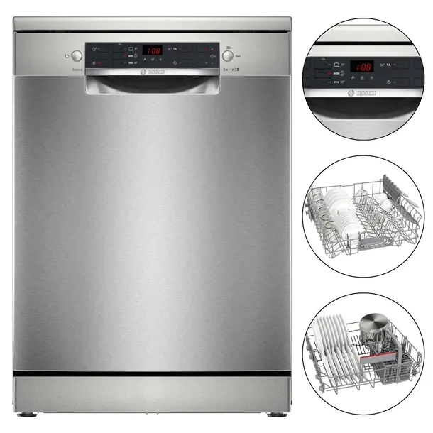 Zmywarka Bosch Serie 2 SMS25GI09F ActiveWater AntiFingerprint Kosze VarioFlex 60cm