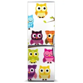 naklejka-magnes-na-lodowke-kolorowe-sowy-60x180