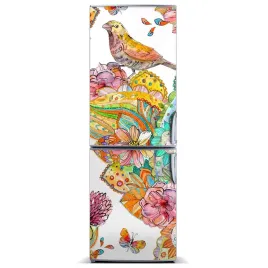 naklejka-magnes-na-lodowke-motyle-kwiaty-60x180