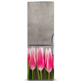 naklejka-magnes-na-lodowke-rozowe-tulipany-60x180