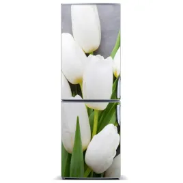 naklejka-magnes-na-lodowke-biale-tulipany-60x180