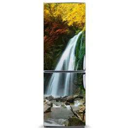 magnes-tapeta-na-lodowke-wodospad-w-lesie-60x180