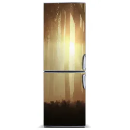 magnes-fototapeta-na-lodowke-mgla-w-lesie-60x180