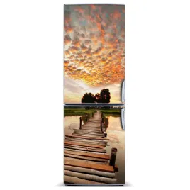 magnes-tapeta-na-lodowke-drewniany-most-60x180