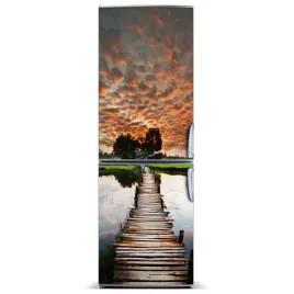 magnes-tapeta-na-lodowke-drewniany-most-60x180