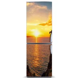 naklejka-na-lodowke-zachod-slonca-morze-60x180