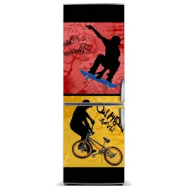 tapeta-na-lodowke-do-kuchni-rower-i-deskorolka-xl