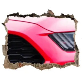 foto-zdjecie-dziura-na-sciane-czerwony-mustang