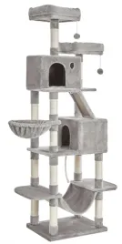 solidny-drapak-domek-dla-kota-legowisko-hamak-jaskinia-wysoki-szary-206-cm
