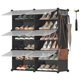 czarny-modulowy-organizer-na-buty-6-x-pudelko-wodoodporne-z-drzwiczkami