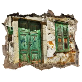 fototapeta-dziura-na-sciane-3d-greckie-uliczki