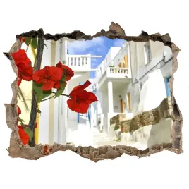 fototapeta-dziura-na-sciane-3d-mykonos-grecja