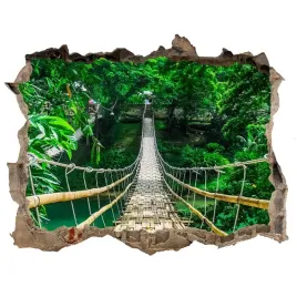 fototapeta-dziura-na-sciane-3d-most-las-tropikalny