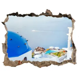 fototapeta-dziura-na-sciane-3d-santorini-grecja