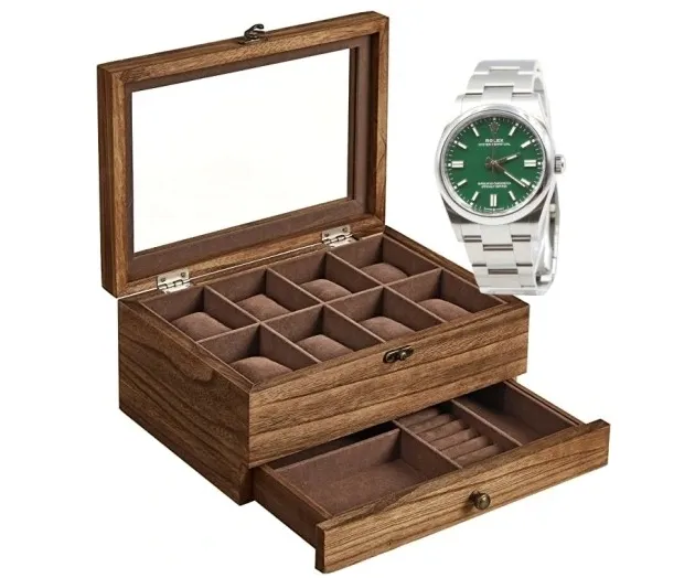Stylowy Organizer Szkatułka na Zegarki Etui Pudełko 8 szt Prezent