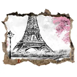 fototapeta-dziura-na-sciane-3d-wieza-eiffla-paryz