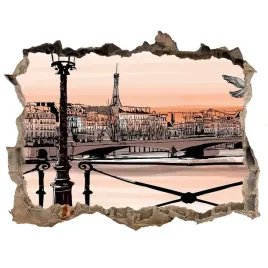fototapeta-dziura-na-sciane-3d-zmierzch-w-paryzu