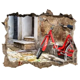 fototapeta-dziura-na-sciane-czerwony-rower-168x113