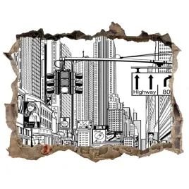 fototapeta-dziura-na-sciane-3d-ulice-nowego-jorku