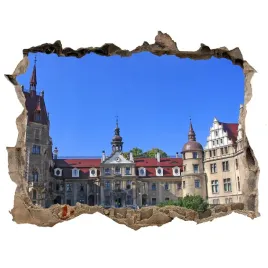 fototapeta-dziura-na-sciane-3d-zamek-moszna-polska