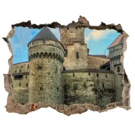 fototapeta-dziura-na-sciane-3d-zamek-w-szwajcarii