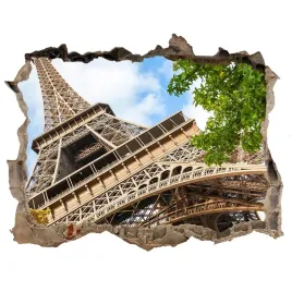 fototapeta-dziura-na-sciane-3d-wieza-eiffla-paryz