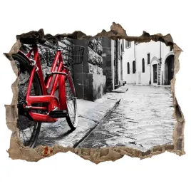 fototapeta-dziura-na-sciane-czerwony-rower-168x113