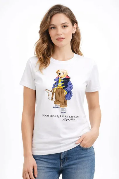 Koszulka Polo Ralph Lauren Bear T-shirt Biała L Taliowana