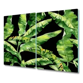 szklana-deska-ciemny-tropikalny-lisc-2x30x52-cm