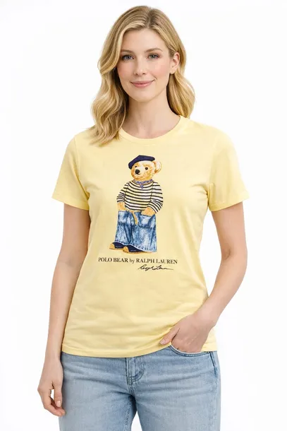 Koszulka Polo Ralph Lauren Bear T-shirt Żółta L Taliowana