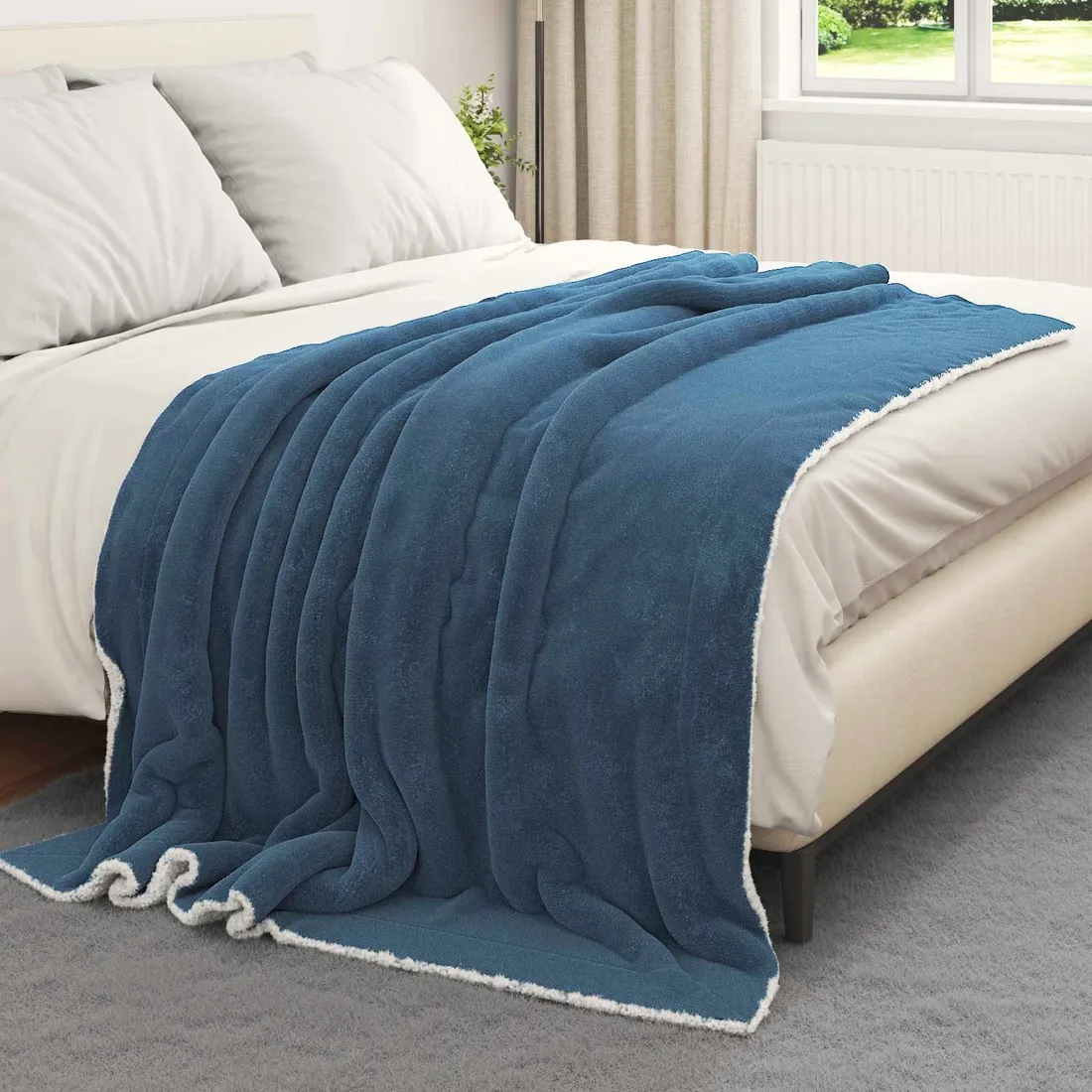 koc-granatowy-150-x-200-cm-polar-stan-nowy