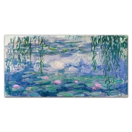 obraz-na-plotnie-do-salonu-woda-lilie-monet-140x70