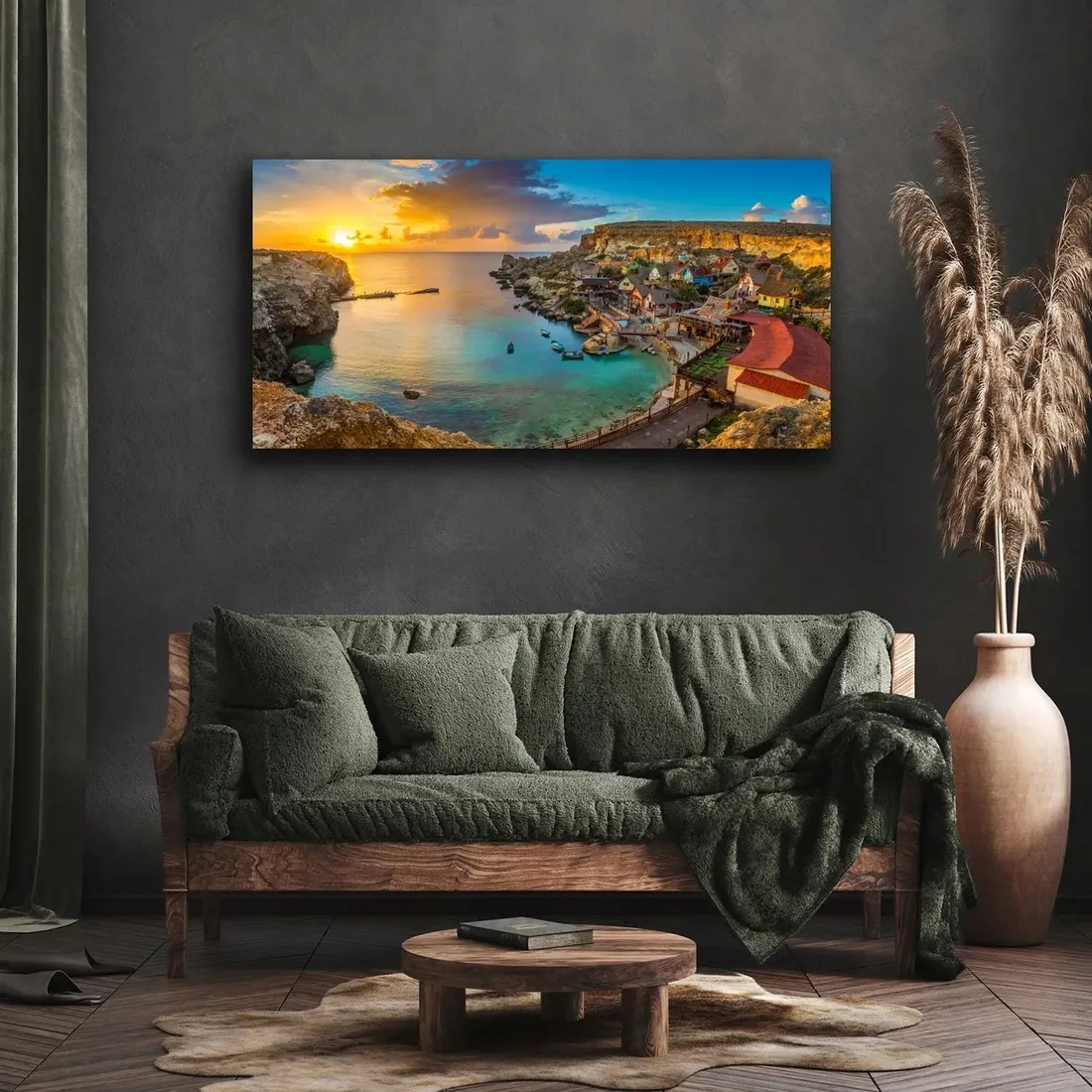 obraz-na-plotnie-scienny-140x70-malta-wyspa-wioska