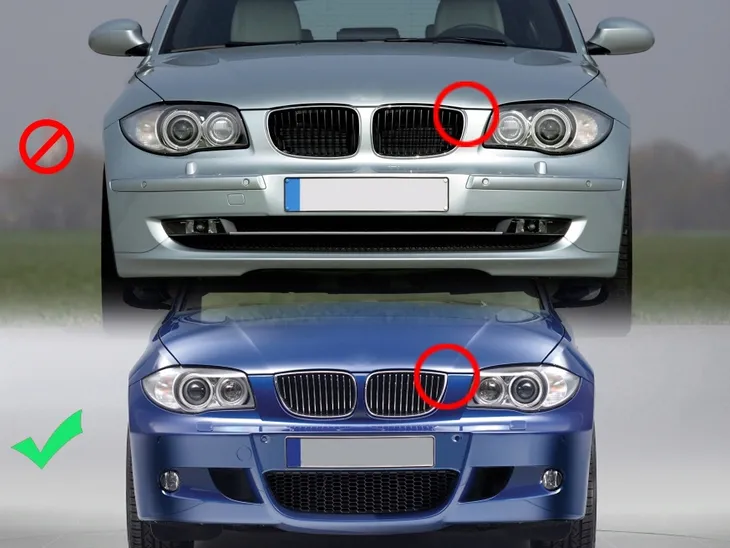 grill-nerki-bmw-1-e81-e87-2004-2011-czarny-polysk-stan-nowy-numer-katalogowy-czesci-001gb-nerki-w-gril-bmw-e81-e87-2004-2011-przed-liftem-czarny-polysk-black-shadow
